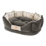 Ferplast CHARLES 60 Padded Cat & Dog Bed, Black/White