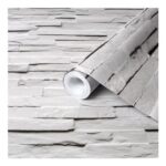 Fine Decor Ledgestone White Stone Effect Rustic Smooth Wallpaper