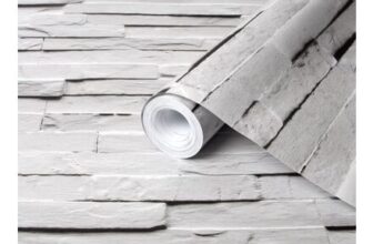 Fine Decor Ledgestone White Stone Effect Rustic Smooth Wallpaper