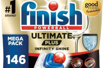 Finish Dishwasher Tablet, 146 Tabs (73 x 2 pck), Ultimate Plus Infinity Shine, Fresh Scent (Prime Deal)