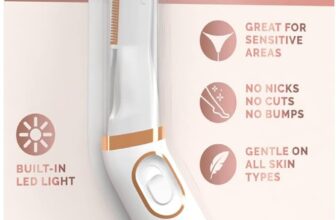 Finishing Touch Flawless Bikini Trimmer & Hair Remover, Bikini Shaver & Pubic Hair Trimmer for Women, Dry Use Intimate Razor, Painless Bikini Line Hair Removal with LED Light, All Skin Types