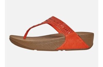 FitFlop Womens Incastone Toe Post Sandals Fire Red