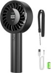 Fitabok Portable Handheld Fan – Hand Held Mini Fan Rechargeable with 5 Speeds, LED Display, Up to 13.5H Cooling, Lightwight, 4000mAh Battery Small USB Fan for Travel Outdoor Home Office, Summer Gifts