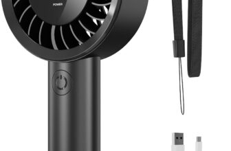 Fitabok Portable Handheld Fan – Hand Held Mini Fan Rechargeable with 5 Speeds, LED Display, Up to 13.5H Cooling, Lightwight, 4000mAh Battery Small USB Fan for Travel Outdoor Home Office, Summer Gifts