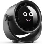 Fitabok USB Desk Fan – Mini Portable Fan With 5 Speeds Adjustable Wind, 360 Rotation, LED Display, 4000mAh Small Rechargeable Table Fans for Desktop Bedroom Office Home Travel Study, Summer Gift