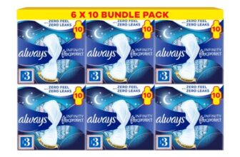 Flex Protect Night Size 3 Sanitary Towels with Wings 10 Pads X Pack of 6