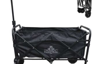 Foldable 100L/100kg Camping Trolley Cart Wagon Beach Garden Festival Buggy Black – sold by Gadgetcking