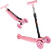 Foldable Scooter for Kids, 3 Wheel Kick Scooter with Light up Wheels, Adjustable Handle Height Light Up Scooter for Boys And Girls