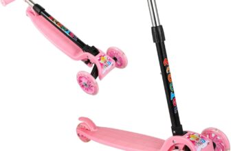 Foldable Scooter for Kids, 3 Wheel Kick Scooter with Light up Wheels, Adjustable Handle Height Light Up Scooter for Boys And Girls