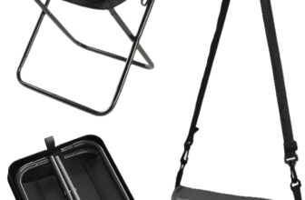 Folding Stool, Portable Camping Stool Foldable Lightweight Camping Stool Mini Outdoor Folding Lazy Chair Collapsible Stool for Camping Fishing Picnic Hiking home (Black)