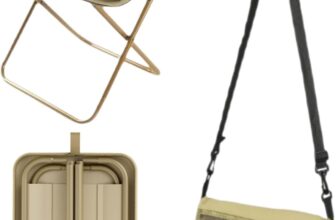 Folding Stool, Portable Camping Stool Foldable Lightweight Camping Stool Mini Outdoor Folding Lazy Chair Collapsible Stool for Camping Fishing Picnic Hiking home (Khaki)