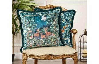 Forest Oasis Reversible Velvet Cushion