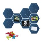Fovasen Hexagon Tiles, Self-Adhesive Bulletin Boards, 8 Pcs