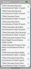 Free pack of Tena Discreet Pads