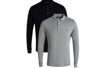 French Connection 2 Pack Cotton Long Sleeve Polo Shirts