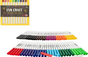 Fun Craft Felt Tip Pens 60 or 120 Pack Colouring Pens Set for Kids Washable Non-Toxic Felt Tips for Arts & Crafts, School & Drawing Bulk Colouring Set for Classrooms & Party Bags 3 (60 Pack)