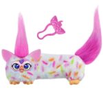 Furby DJ Furblet Berry-Cup-Cake Interactive Plush Toy with Stretchy Body, Music & Silly Sound Effects