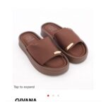 GIVANA Brown Neoprene Metal Trim Sandals