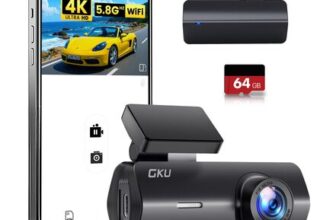 GKU 4K Dash Cam,Dash Cam Front with UHD 2160P, 5.8GHz WiFi DashCam
