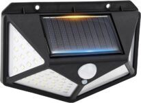 GRIFEMA Solar Security Lights for Outdoor Garden with Motion Sensor, Waterproof Solar Powered Wall Lights with 100 LEDs, 3 Modes, 270 Wide Angle, IP65, 800mAh Battery, GDK203