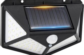 GRIFEMA Solar Security Lights for Outdoor Garden with Motion Sensor, Waterproof Solar Powered Wall Lights with 100 LEDs, 3 Modes, 270 Wide Angle, IP65, 800mAh Battery, GDK203