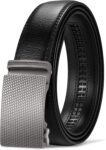 GSG SINCE 1998 Mens Ratchet Leather Dress Belt – 35mm Wide Adjustable Automatic Buckle for Dress, Jeans, Suits & Every Occasion M23043-48