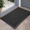 GULLAMBO Door Mats Indoor Absorbent, Non-Slip, Washable Door Mat for Back & Front Door, Patios- Stylish Low Profile, Rubber Backed Dust & Dirt Trapping Doormat, Barrier Mat (Anthracite, 40cm x 60cm)