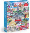 Galison Cities Around The World 1000 Piece Michael Storrings Jigsaw Puzzle Featuring Beautiful Artwork Of Famous World Landmarks, Vibrant Colors, 27 x 20