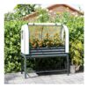 Galvanised Raised Planter with Greenhouse Cover and Bottom Shelf