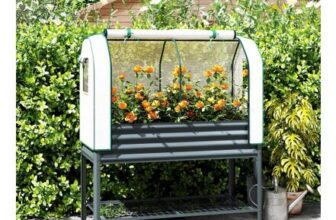Galvanised Raised Planter with Greenhouse Cover and Bottom Shelf
