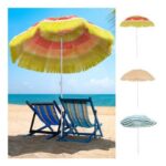 Garden Patio Hawaii Beach Sun Umbrella Sunshade Outdoor Folding Tilting Parasol