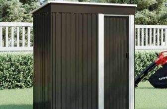 Garden Sanctuary 3 X 5 Ft Sleek Black Galvanized Frame Steel Garden Tool Shed