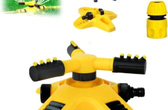 Garden Sprinklers for Lawns, 360 Adjustable Automatic Rotating Water Sprinkler Automatic Water Sprinkler 3 Arms Adjustable Water Sprinklers for Lawn Watering Plants Flowers Veggies for Home Gift (A4)