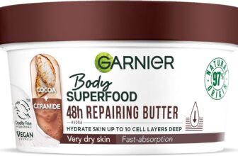 Garnier Body Superfood, Repairing Body Butter, With Cocoa & Ceramide, Body Butter for Very Dry Skin, Vegan Formula, Approved by Cruelty Free International, 300ml