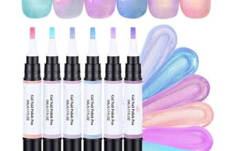 Gel Nail Polish Pens with Polarised Effect Set, 6 Colours, 3-in-1