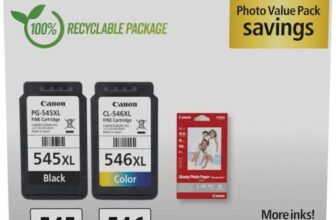 Genuine Canon PG-545 XL CL-546 XL VALUE Pack of 2 cartridges (Black XL Colour XL) 50 sheets of 10x15cm Photo Paper (£34.51 S&S)