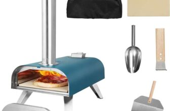 George Foreman Outdoor 12 Wood Pellet Portable Wood Fired Pizza Oven in Teal with Paddle and Carry Bag