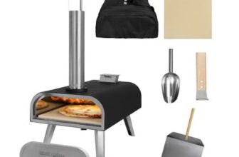 George Foreman Outdoor 16 Inch Wood Pellet Portable Wood Fired Pizza Oven