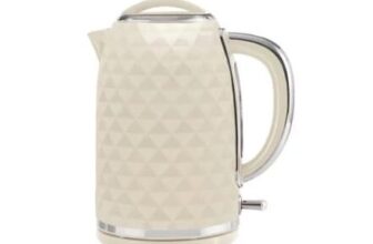 George Home Cream Textured Fast Boil Kettle 1.7L