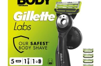 GilletteLabs Body and Intimate Razor, 1 Handle, 5 Cartridges