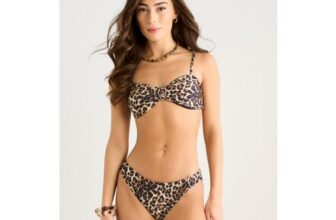 Gini London Animal Print Hardware Detail Bikini Bottom