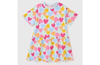 Girls Blue Heart Dress (1-7yrs)