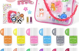 Girls Nail Varnish Sets Kids – 12 Rainbow Colors Non-Toxic Nail Polish for Kids Water-Based Toddler Nail Varnish, Peel Off Childrens Nail Polish Sets for Teenage Girls Gift