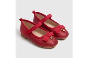 Girls Red Glitter Occasion Ballet Shoes (Younger 4-9)