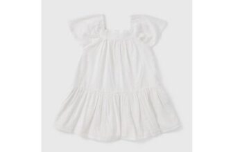 Girls White Broidery Dress
