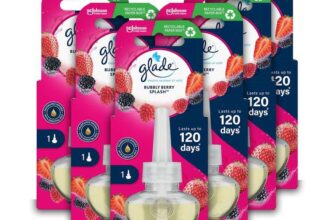 Glade Plug in Air Freshener Refill, Electric Scented Oil Room Air Freshener, Bubbly Bery Splash, Pack of 6 (6 x 20ml)