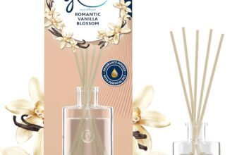Glade Reed Diffuser, Home Fragrance Infused with Essential Oils, Room Air Freshener With Up to 5 Weeks of Continuous Fragrance, Vanillla Blosson, 50ml