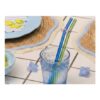Glass Straws with Flowers – 4 Pcs