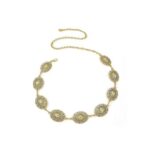 Gold Womens Adjustable Metal Chain Belt with Boho Design