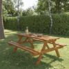 GoodHome Cabbio Wooden 6 seater Rectangular Picnic table , Free C&C